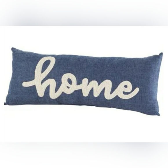 Large Denim Embroidery Accent Pillow New With Tags tag - Picture 3 of 4